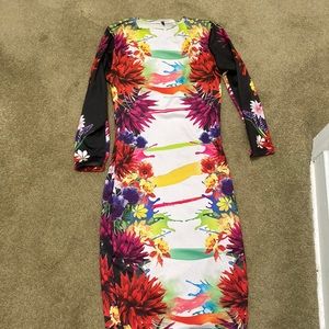 Colorful Bodycon Midi Dress